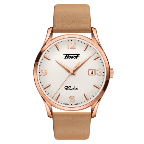 Tissot Visodate Quartz 40 Rose Gold PVD / Silver / Strap